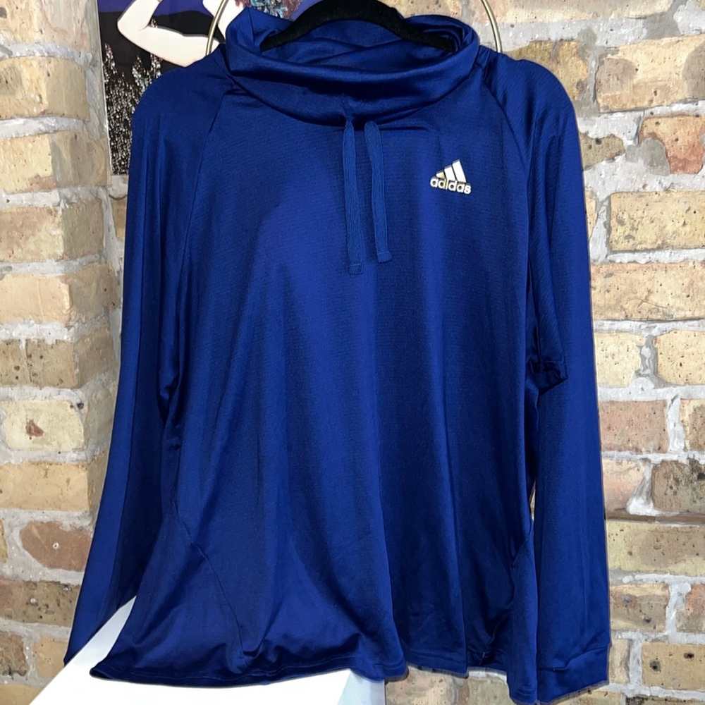 adidas Women's Designed to Move Sport Warm High-Collar Plus Size pullover 2X
